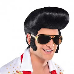 3 Pcs Black Rock N Roll Star Elvis Presley Wig