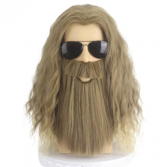 3 Pcs Halloween Anime Cosplay Fake Beard Headgear Set