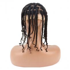 2 Pcs Long Box Braids Brazilian Human Hair Piece for Black Men